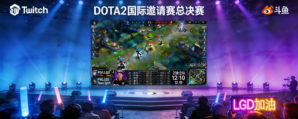 DOTA2国际邀请赛总决赛现场大屏高清直播画面